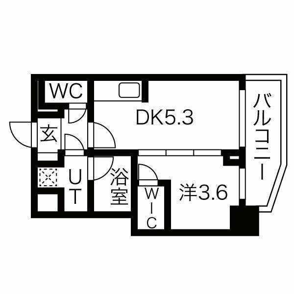 ライフフィールドなにわ本町RUELLE(1DK/14階)の間取り写真