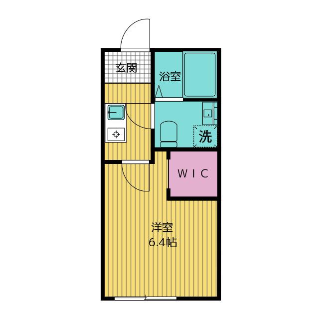 CASA MIA(1K/1階)の間取り写真