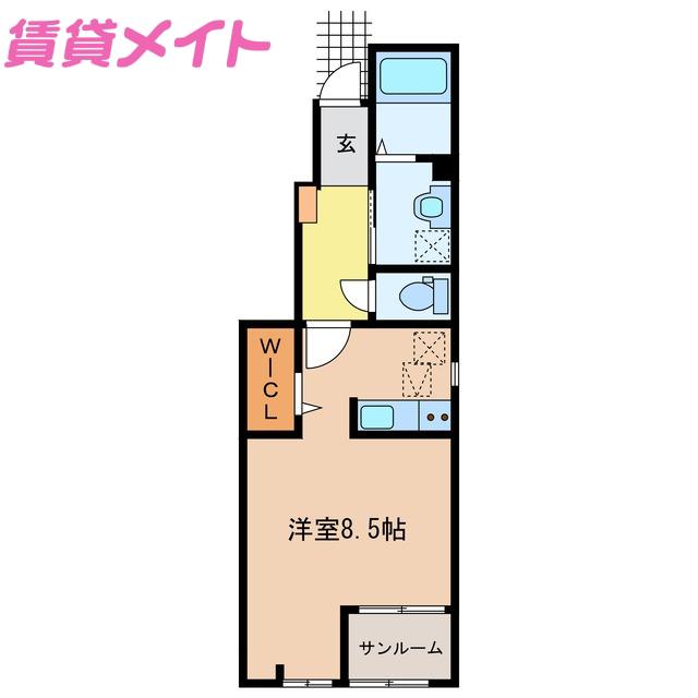 パラッツォ ヴィヴィ(ワンルーム/1階)の間取り写真