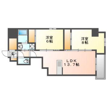 S-RESIDENCE富士見町AGLLITER(2LDK/3階)の間取り写真