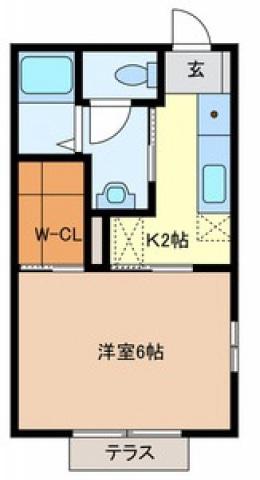 ミルキーウェイB 101(1K/1階)の間取り写真