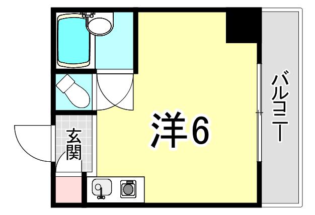 LL甲子園ビル(ワンルーム/2階)の間取り写真