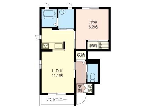 ファミール(1LDK/1階)の間取り写真