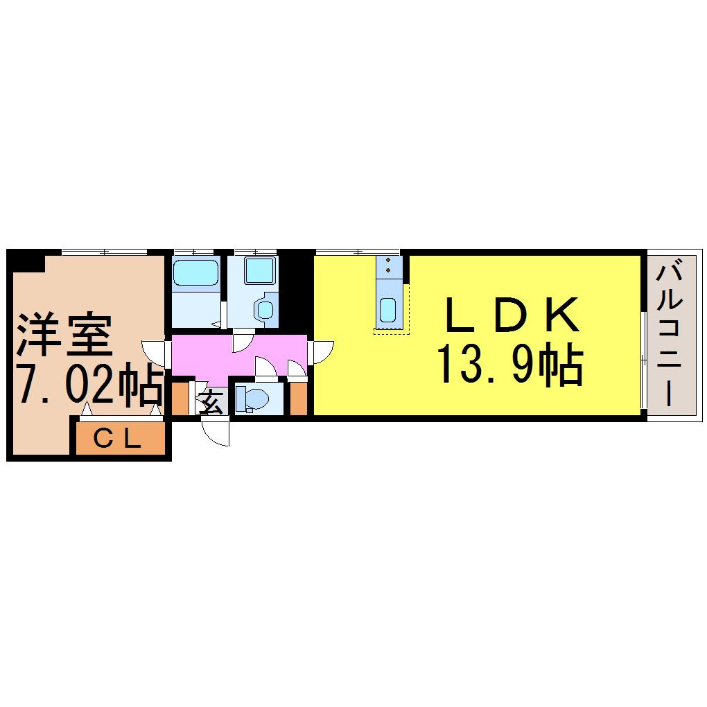 ST STATION BLDG(1LDK/3階)の間取り写真