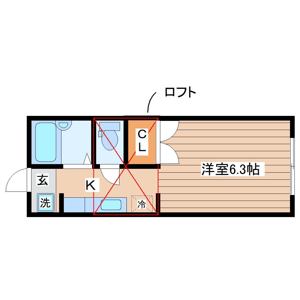 ブリティッシュヒルズ(1K/1階)の間取り写真