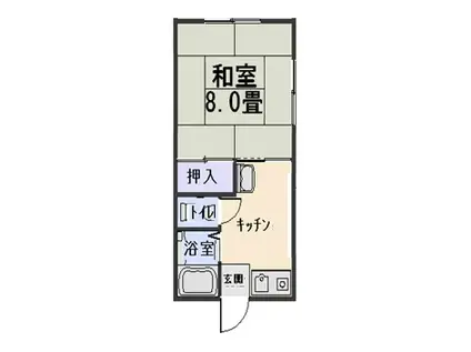 椎木ハイツ(1K/1階)の間取り写真