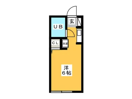 アップルハウス(ワンルーム/1階)の間取り写真