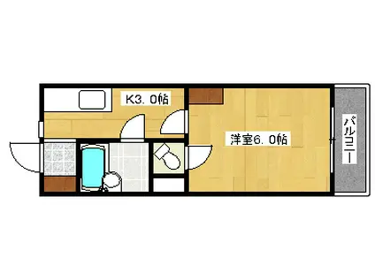 山陽マンション(1K/1階)の間取り写真