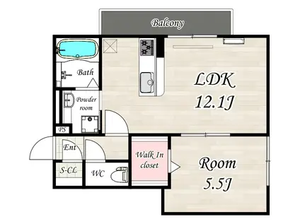 AGRADE KITASAKURAZUKA(1LDK/2階)の間取り写真