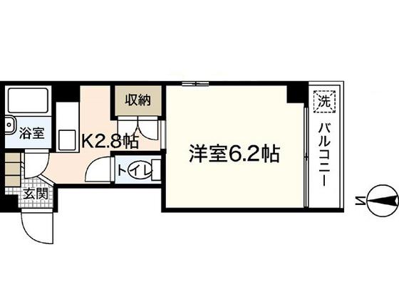 宇品丸八ビル(ワンルーム/3階)の間取り写真