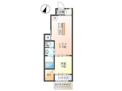 フィオーレ(1LDK/1階)の間取り写真