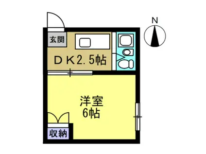 ハウス久栄(1DK/2階)の間取り写真