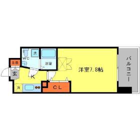 AFFLUENCE難波(1K/4階)の間取り写真