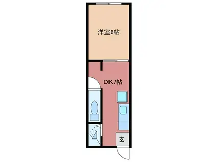昭和レトロアパート2(1DK/2階)の間取り写真