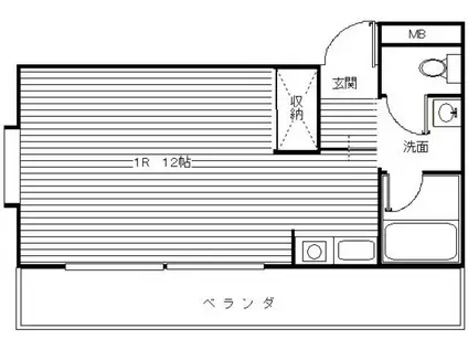 コーポかわしまII(ワンルーム/2階)の間取り写真