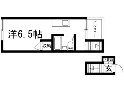 加茂ワンルーム(ワンルーム/2階)の間取り写真