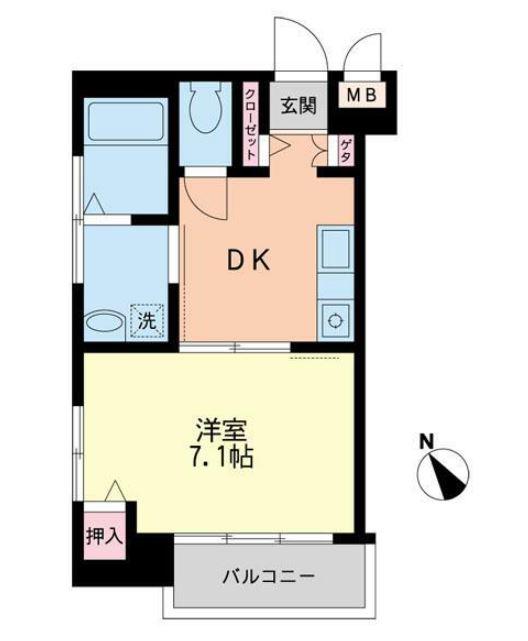 第二富喜マンション(1DK/3階)の間取り写真