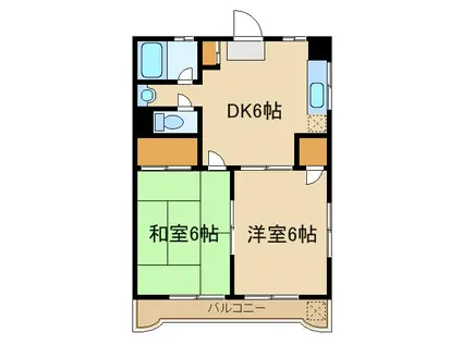 木口マンション(2DK/1階)の間取り写真
