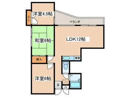 本厚木エグゼクティブマンション(3LDK/1階)の間取り写真