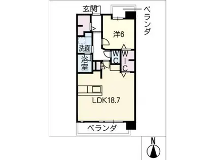 RADIANT FUJIGAOKA(1LDK/2階)の間取り写真