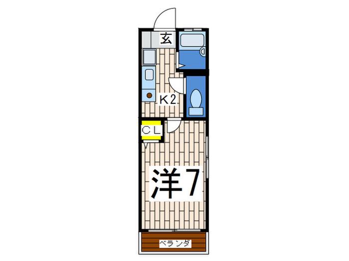 プリモオークランドMT(1K/1階)の間取り写真