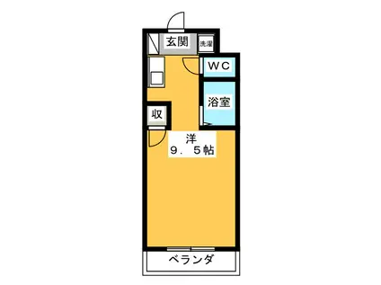 アップル第3マンション(ワンルーム/5階)の間取り写真