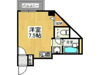 ラシーヌ山坂(ワンルーム/4階)の間取り写真