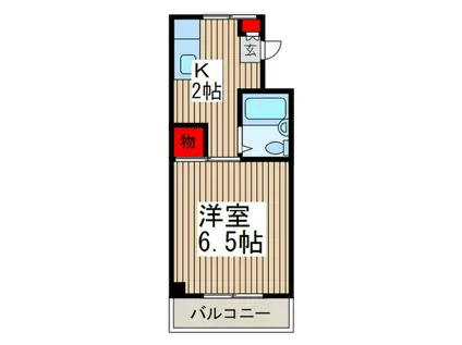 グリーンコーポニュー戸田 B(1K/2階)の間取り写真