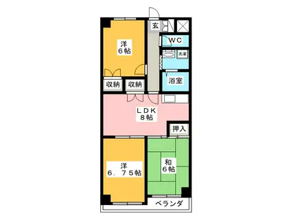 野菊マンション(3LDK/3階)の間取り写真