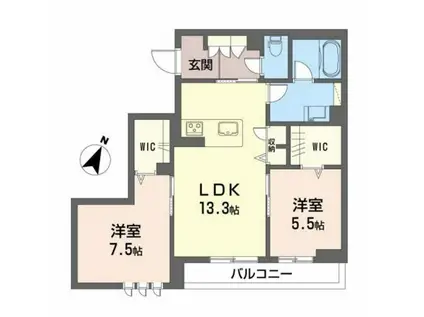 CASA GLORIA ENCANTO(2LDK/2階)の間取り写真