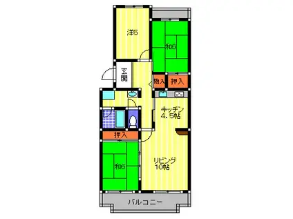 エルメゾン学園南 2号棟(3LDK/3階)の間取り写真