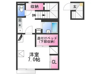 レオパレス北出島(1K/2階)の間取り写真