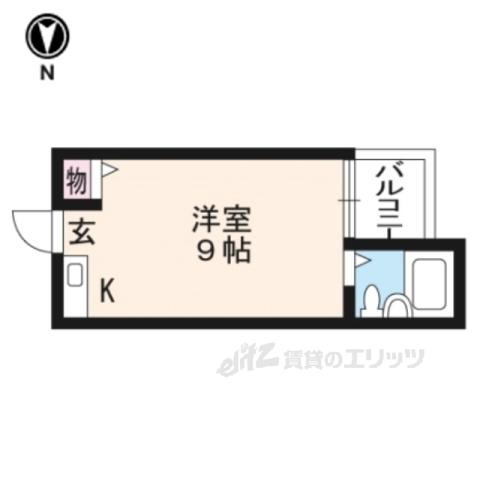 大文字マンション(ワンルーム/2階)の間取り写真