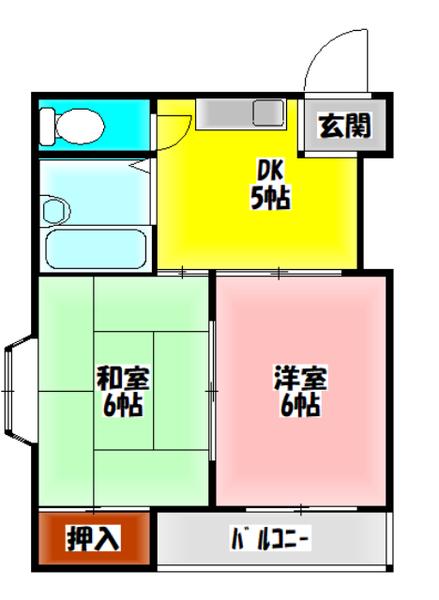 秀和第2ハイツ(2DK/4階)の間取り写真