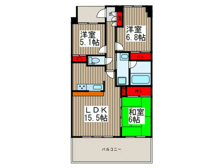 東川口ガーデンプラザ五番館 4階階 間取り
