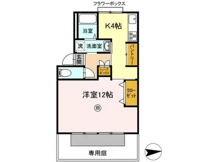 シーサイドハウスB棟(1K/1階)の間取り写真