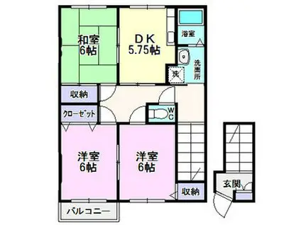 ハイステージレシオ(3DK/2階)の間取り写真