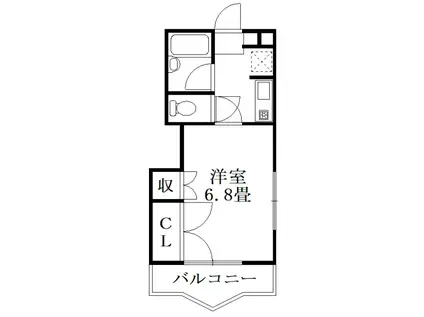 アーバンα(1K/4階)の間取り写真