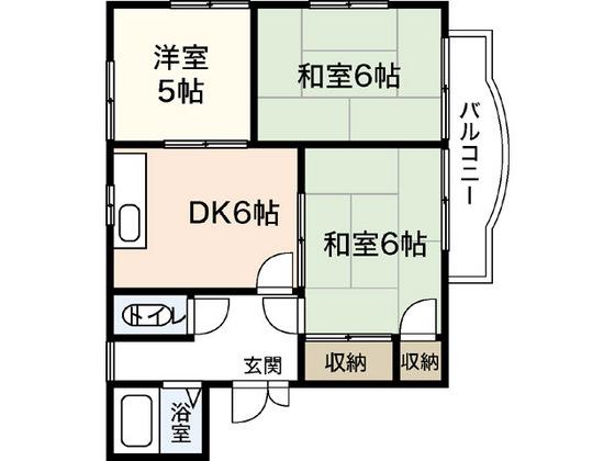 コーポニューバレイ A棟(3DK/1階)の間取り写真