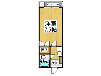 パークサイドハイツ(1K/2階)の間取り写真