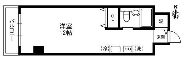 第一エントピアコート麻布(ワンルーム/5階)の間取り写真