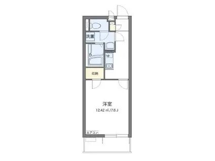 クレイノ芝富士ハイツ(1K/1階)の間取り写真