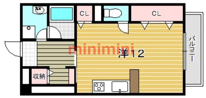 西駅前吉田マンション(ワンルーム/1階)の間取り写真