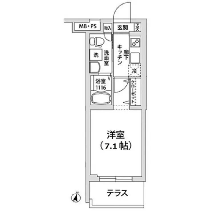 フェリオ鵜の木 2階階 間取り