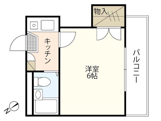 メゾングリーン(1K/2階)の間取り写真