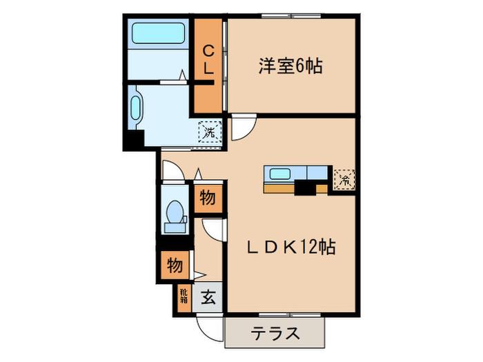 リッツハウス ミノールII(1LDK/1階)の間取り写真