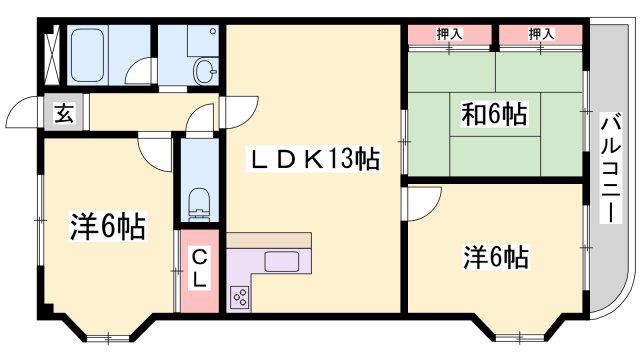 グリーンハイツ中島(3LDK/3階)の間取り写真