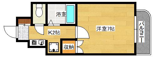 はくしま東ビル(1K/5階)の間取り写真