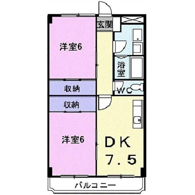 プレスタンス(2DK/2階)の間取り写真