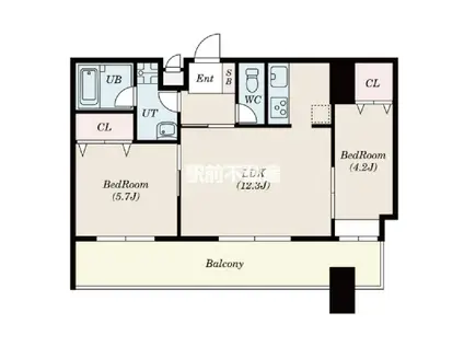 サムティ佐賀駅前SERENA(2LDK/9階)の間取り写真